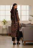 Varanga Women Black Ethnic Floral Printed  Kurta With Solid Trouser.