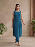 Starlight Teal Straight-Cut women's kurta