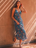 Desert Bloom Teal Strappy Dress