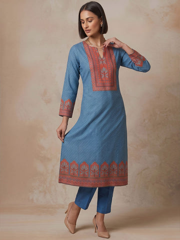 The Midnight Crimson Silk Women'S Kurta Set