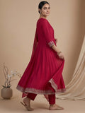 3-Piece Anarkali Set Vichitra Fabric With Zari Embroidery