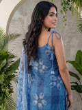 Abstract Cotton Sleeveless Kurta Set With Dupatta
