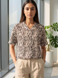 White Coloured Short Sleeves Shirt Collar Top