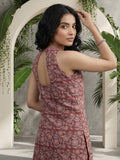 Rust Block-Style Print Kurta with Palazzo Pants
