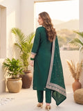 Vichitra Bead-Embellished Round Neck Kurta Solid Ankle-Length Trousers, And An Elegant Embroidered Dupatta