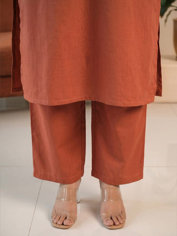 The Rust Pin-Tuck Women's Kurta Set
