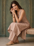 Jaquard V Neck Kurta Set With Dupatta