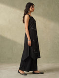 Black Kurta Set With Playful Typography Motif