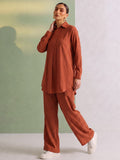 Women's Solid Relaxed-Fit Shirt & Wide-Leg Co-Ord Set