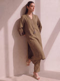 Mocha Crema Embroidered Women'S Kurta Set