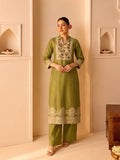 Chanderi Printed Kurta With Trouser And Dupatta