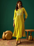 Bandhani-Printed Anarkali With Zari-Embroidered Yoke, Paired With Solid Trousers And Dupatta