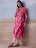 Ikat-Print A-Line Kurta Set