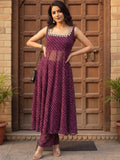 The Royal Plum Bandhani Women'S Kurta Set