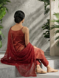 All Over Embroidered Halter Neck Kurta Set With Dupatta 33464