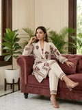 Womens Traditional Stripe & Scallop Kurta Set