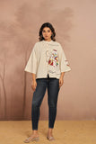 Hand painted Mandarin shirt