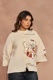 Hand painted Mandarin shirt