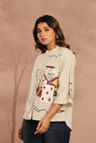 Hand painted Mandarin shirt
