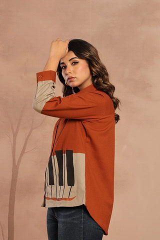 Rust Orange Fusion Shirt