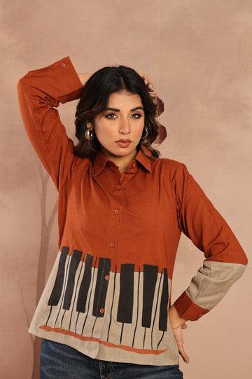 Rust Orange Fusion Shirt