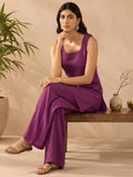 Short Solid Sleeveless Tunic With Wide-Leg Palazzo Kurta Set.