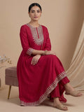 3-Piece Anarkali Set Vichitra Fabric With Zari Embroidery