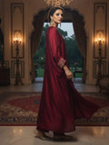 Zari Embroidered Neck Flared Kaftan with Trouser