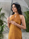 Textured Copper Kurta Set With Duaptta