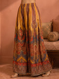 Ethnic Printed Kurta Set With Matching Palazzo And Dupatta