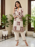 Womens Traditional Stripe & Scallop Kurta Set