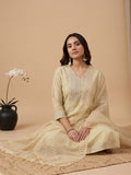Varanga Women Shimmer Fabric Kurta Set Paired With Tonal Bottom With Sparkling Lurex Dupatta