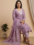 Varanga Women Floral Printed V Neck  Kurta with Trouser & Dupatta