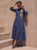 Denim Shirt Dress with Floral Applique work