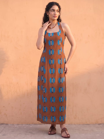 Choco-Pop Halter Women's Maxi Dress