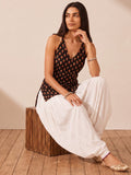 Women Black Sleeveless Short Kurti With Back Dori Detailing