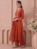 The Mayur Rust Kurta Set