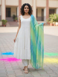 Trendy Lurex kurta Set in Off-White