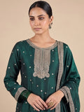 Graceful Green 3-Piece Set And An Elegant Embroidered Dupatta.