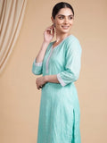 Varanga Women Ethnic Green Kurta Set With Dupatta