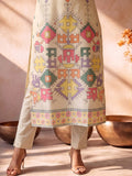 Kurta Set Featuring Artistic Prints And A Statement Dupatta
