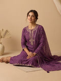 Kurta With Zari Embroidery, Teamed With Trousers And Paired With Dupatta Featuring  Lace Detailing