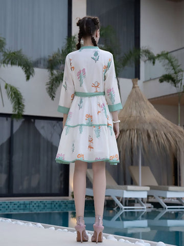 Long-Sleeve Midi dress perfect for vacation