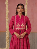 The Golden-Grid Berry Women's Kurta Set