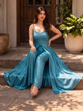 Elegant Teal Kurta Set With Trousers
