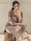 The Espresso Bloom Pure Silk Festive Women'S Kurta Set
