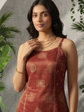 All Over Embroidered Halter Neck Kurta Set With Dupatta 33464
