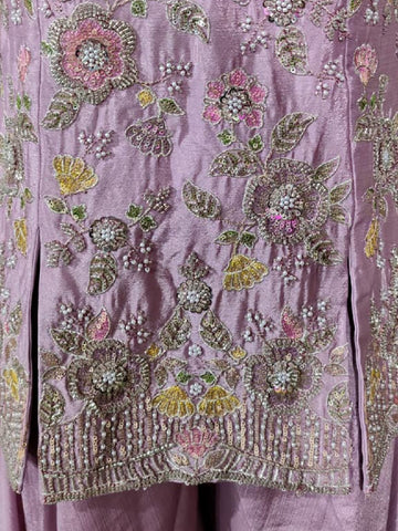 Varanga Women Floral Embroidered Regular Thread Work Kurta with Sharara & With Dupatta