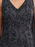 Women's Embroidered Shimmer Short Kurta With Palazzo And Dupatta