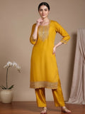 Varanga Zari embroidered yoke Kurta With trouser and Dupatta